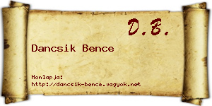 Dancsik Bence névjegykártya