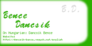 bence dancsik business card